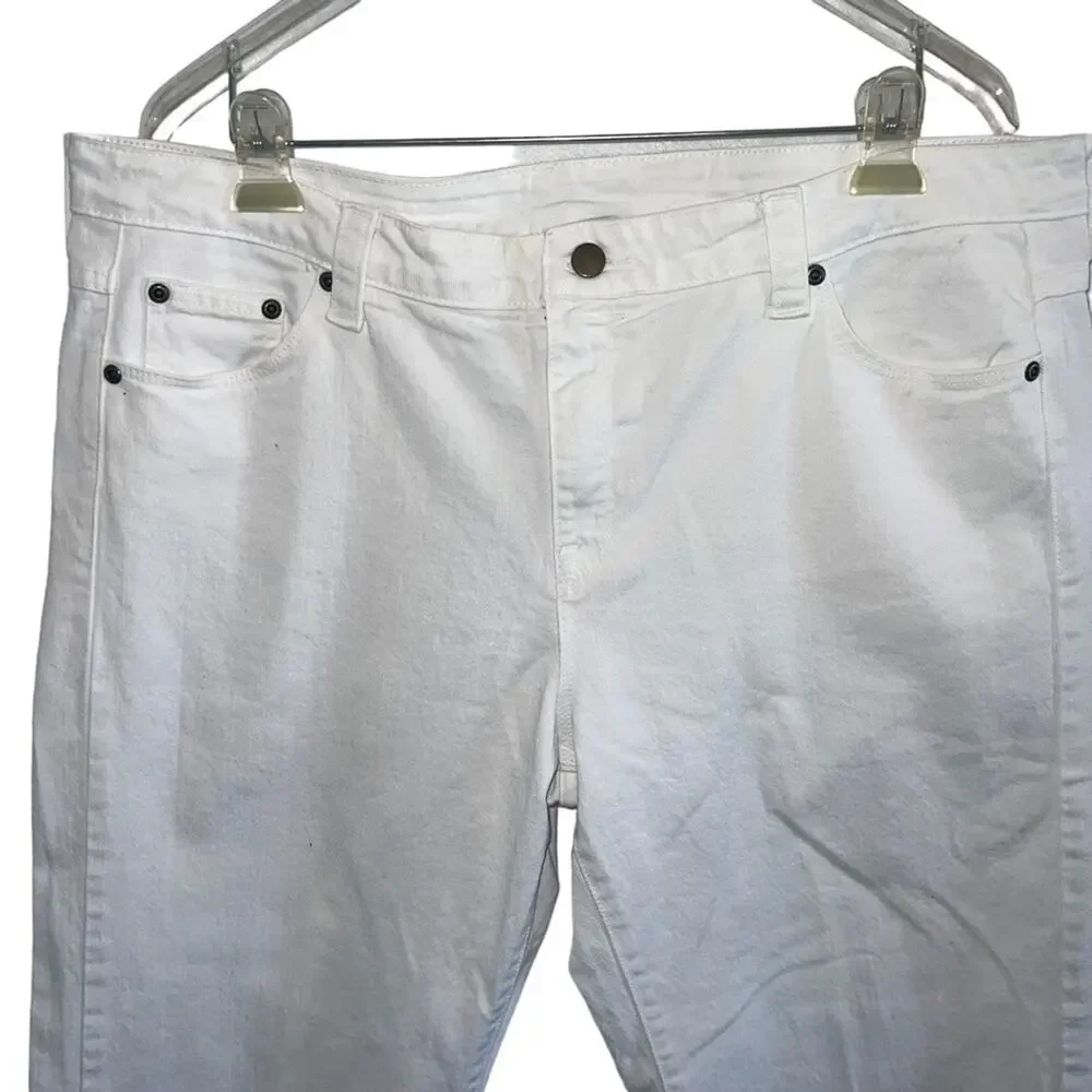 Garnet Hill High Rise Denim Stretch Crop Ankle Plus Size 16